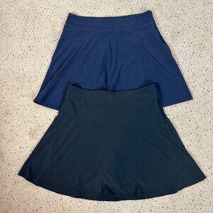 Athleta Lot of 2 Skorts Black & Navy Golf Tennis Athletic Size 14 Women's